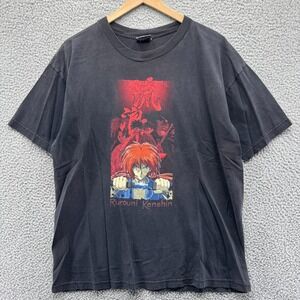 Vintage Rurouni Kenshin T-Shirt Men's XL Manga Anime Cartoon 90s Y2K